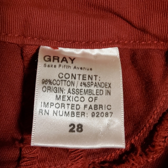 Gray Saks Fifth Avenue Red Jeans - Picture 5 of 5